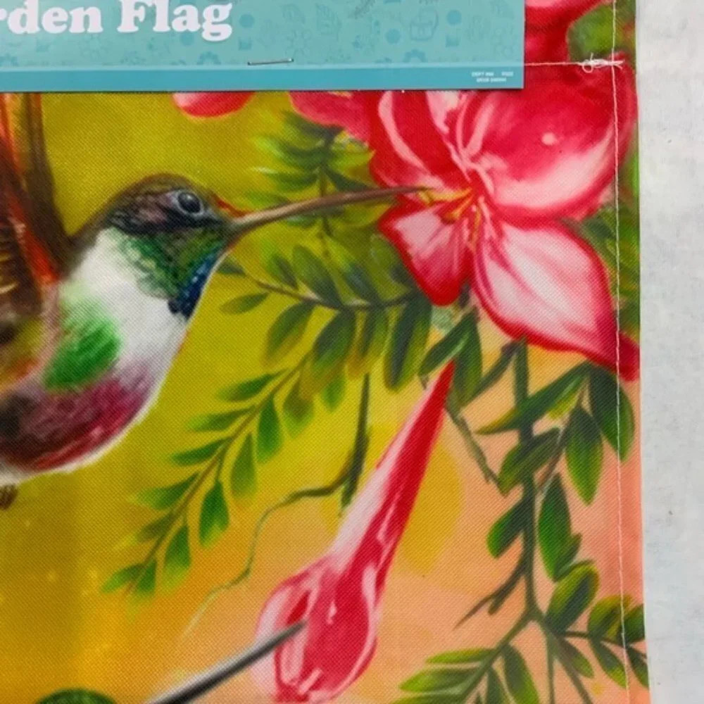 Garden Yard Flag Hummingbirds Garden Welcome Floral Multicolor 12 X 18 in